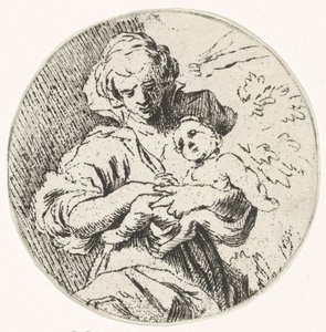 Vrouw met kind in de armen door Caspar Jacobsz. Philips