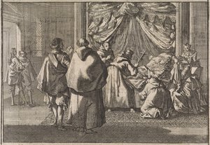 Dood van de Infante Isabella, landvoogdes van de Nederlanden, te Brussel, 1633 door Caspar Luyken (attributed to)