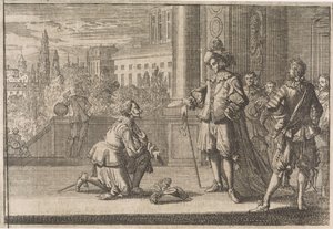 Karel IV, hertog van Lotharingen knielt voor Lodewijk XIII, 1641