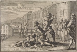 Onthoofding van de markies van Cinq-Mars en François De Thou, 1642 door Caspar Luyken (attributed to)