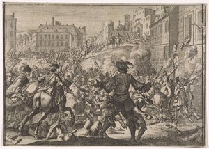 Verovering van Praag door het Zweedse leger, 1648 door Caspar Luyken (attributed to)