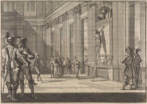 Restauratie van de inscriptie voor de Venetianen in het Vaticaans paleis te Rome, 1643 door Caspar Luyken
