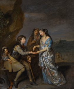 De geluksplaat door Caspar Netscher