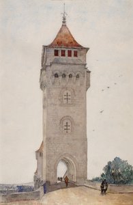 Pont Valentre, Cahors, 1926 door Cass Gilbert