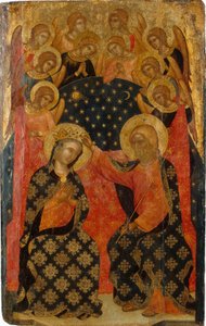 De kroning van de Maagd, 1360s