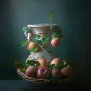 Stilleven met herfstappels door Catherine Wang