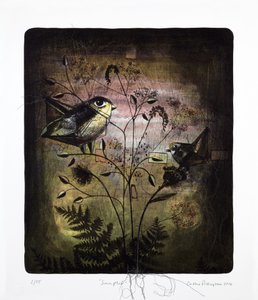 Sampler, 2016 (mokulito litho met handkleuring) door Cathie Pilkington
