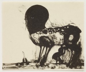 Denkt 9, 2013 (litho met handinkleuring) door Cathie Pilkington