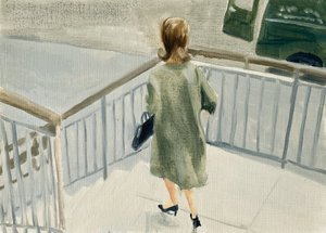4.06.20 Ze hadden afgesproken om naar het hotel te gaan, 2020 (olieverf op papier)