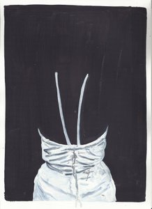 Het meisje boven 1, achterkant, 2012 (olieverf en acryl op papier)