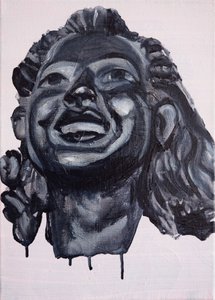 De vrolijke maagden: Olivia, 2017 (olieverf op linnen) door Cathy Lomax