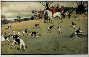 Jachtscène, een spoor door Cecil Charles Windsor Aldin