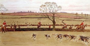 Jachtscène, de bemanning Alicestone door Cecil Charles Windsor Aldin