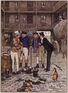 Illustratie voor De Pickwick Papers door Cecil Aldin (kleur litho)