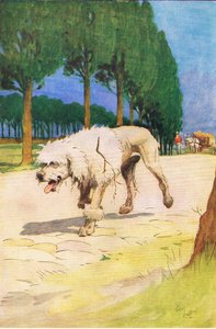 Moufflou (uit het verhaal Moufflou), illustratie uit A Staircase of Stories uitgegeven door Thomas Nelson & Sons Ltd in de jaren 1940 (kleur litho) door Cecil Charles Windsor Aldin