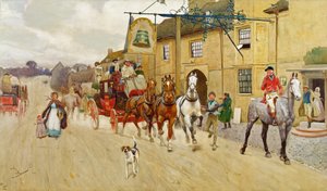 De Grote Noordweg, De Bel in Stilton door Cecil Charles Windsor Aldin