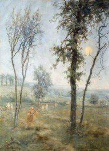 Hooien bij Maanlicht, 1876 door Cecil Gordon Lawson
