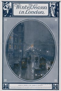 Londen in de Winter - een natte avond in Piccadilly door Cecil King