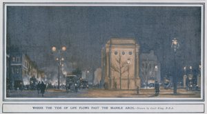 Waar de stroom van het leven langs de Marble Arch stroomt