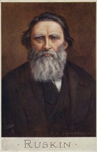 John Ruskin (1819-1900), Engelse schrijver, kunstcriticus, kunstenaar en sociaal denker door Cecil Watson Quinnell