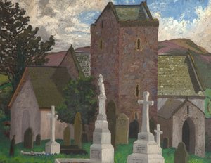 Llangenith Kerk, Zuid-Wales, ca. 1930 door Cedric Morris