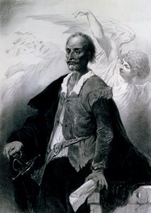 Portret van Miguel de Cervantes Saavedra door Celestin Francois Nanteuil