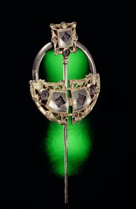 Ringvormige broche, Ardagh Hoard, Reerasta, County Limerick, Vikingtijd (verguld zilver) door Celtic