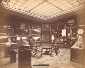 Uitzicht op de Kunst Annexe in de Spaanse Sectie van de Centennial Exposition door Centennial Photographic Co.