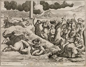 De Israëlieten steken de Rode Zee over naar fresco van Raphael