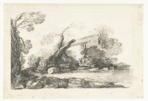 Landschap met boerenhuis