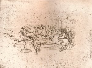 Kopie van een deel van de cartoon van de Slag bij Anghiari, ca. 1505-ca. 1523, 1883