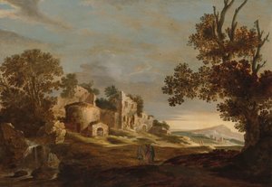 Landschap met de reis naar Emmaüs door Chaerles de Hooch