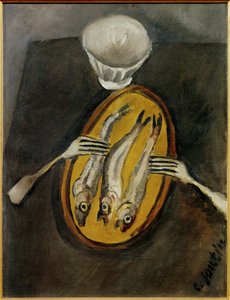 Stilleven met haringen, ca.1916 (schilderij op doek)
