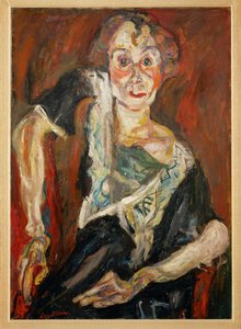 De oude actrice (schilderij op doek) door Chaim Soutine