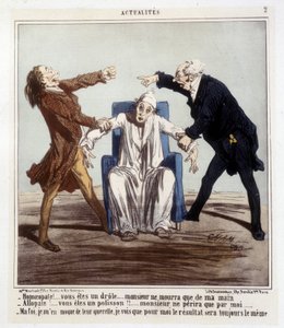 Cartoon over allopathie en homeopathie door Cham