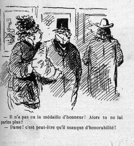 Cartoon over de erkenning van de schilders van de Salon van 1879 door Amédée de Noé