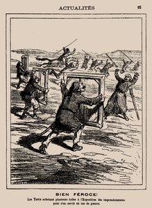 Woest! De Turken kopen verschillende werken op de Impressionistische Tentoonstelling..., 1877 door Cham