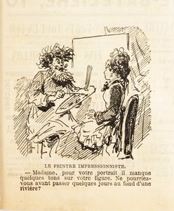 Mevrouw, voor uw portret ontbreken er een paar tonen op uw gezicht, 1877