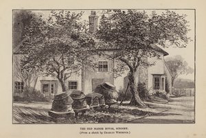 Het oude landhuis, Scrooby door Charles (after) Whymper