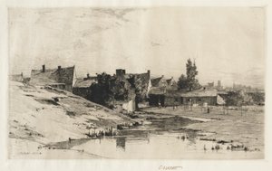 Oude Huizen bij Brugge door Charles Adams Platt