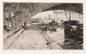 Onder de Pont Marie, Parijs door Charles Adams Platt