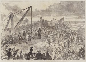 Ceremonie van het leggen van de eerste steen van het Wallace Monument op de Abbey Craig, Stirling door Charles Altamont Doyle