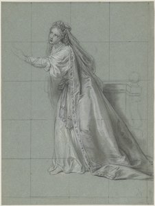 Studie van een naar links gekeerde vrouw (Rodugune) door Charles Antoine Coypel