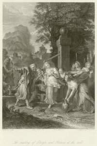 De ontmoeting van Eliezer en Rebecca bij de bron door Charles Antoine Coypel
