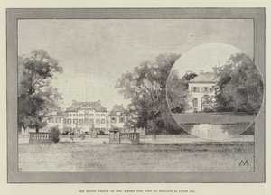 Het Koninklijk Paleis van Loo, waar de koning van Nederland ziek ligt door Charles Auguste Loye