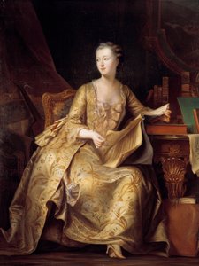 Portret van Jeanne Antoinette Poisson, Madame de Pompadour door Charles Auguste Steuben
