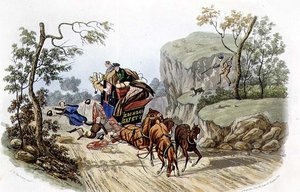 "Ongelukken gebeuren bij de best uitgeruste koetsen!", gegraveerd door R.G. Reeve, uitgegeven door Thomas McLean door Charles B. (after) Newhouse