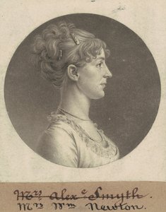 Jane Barr Stuart Newton door Charles B. J. Févret de Saint Mémin