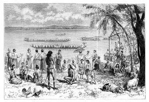Bootraces op de Mekong, 1895 door Charles Barbant