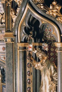 Detail van de open haard in de Robing Room door Charles Barry